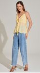 Blusa de Alça com Babados Amarelo