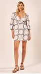 Vestido Curto Manga 3/4 Off White