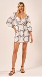 Vestido Curto Manga 3/4 Off White