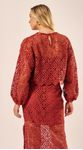 Blusa Guipir Manga Longa Terracota