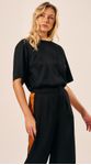 Calça Jogger com Faixa Lateral Preto