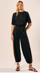 Calça Jogger com Faixa Lateral Preto