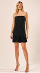 Vestido Curto com Aplicações de Pétala Preto