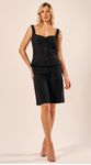 Blusa Peplum sem Mangas Preto