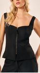 Blusa Peplum sem Mangas Preto