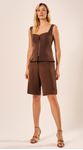 Blusa Peplum sem Mangas Chocolate
