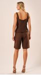 Blusa Peplum sem Mangas Chocolate