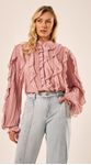 Camisa Babados Cascata Rosa