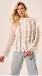 Camisa Babados Cascata Off White