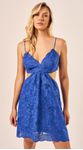 Vestido Curto Alça Fina Azul 