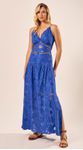 Vestido Longo Alça Fina Azul
