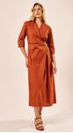 Vestido Manga Longa Terracota 