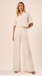 Blusa Cropped Decote V Off White