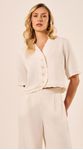 Blusa Cropped Decote V Off White