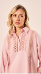 Camisa Rendas Viscolinho Rosa Claro 