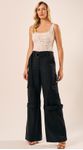 Calça Cargo Cintura Alta Preto