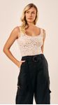 Body sem Manga em Renda Floral Off