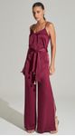 Calça Pantalona com Faixa Wine