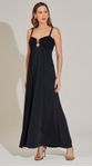 Vestido Midi Aplicação Dourada