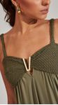 Vestido Midi Aplicação Dourada