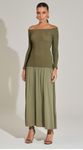 Vestido Midi Ombro a Ombro Malha