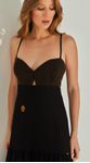 Vestido Longo Bordado Busto Pespontado