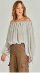 Blusa Ombro a Ombro Manga Longa