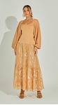 Vestido Midi Jacquard Metalizado
