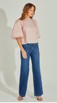 Blusa Tricoline Com Renda