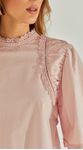 Blusa Tricoline Com Renda