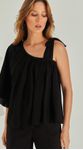 Blusa Assimétrica Com Pregas e Babados