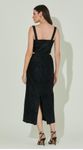 Vestido com Alça Vazado Laise Couro