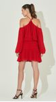 Vestido Frente Única com Mangas