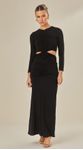 Vestido Longo Com Mangas Jersey
