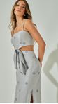 Vestido Midi Linho Bordado