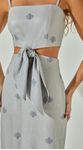Vestido Midi Linho Bordado