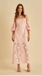 Vestido Midi Com Mangas Renda