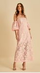 Vestido Midi Com Mangas Renda