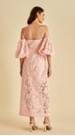 Vestido Midi Com Mangas Renda