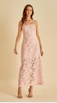 Vestido Midi Com Mangas Renda