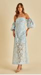 Vestido Midi Com Mangas Renda