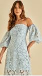 Vestido Midi Com Mangas Renda
