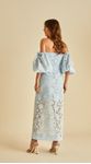 Vestido Midi Com Mangas Renda