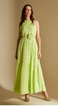 Vestido Longo Frente Única Babados