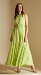 Vestido Longo Frente Única Babados