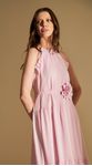 Vestido Longo Frente Única Babados