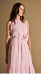 Vestido Longo Frente Única Babados