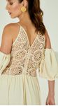 Vestido Midi Guipir com Mangas