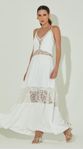 Vestido Midi Guipir com Mangas
