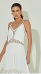 Vestido Midi Guipir com Mangas